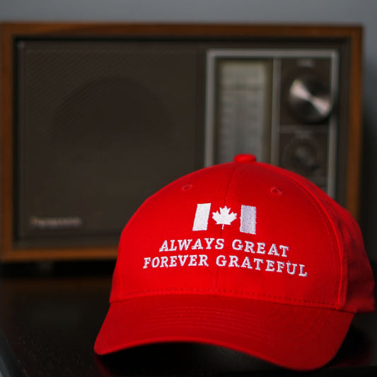 Red Canadian Flag Cap – Always Great Forever Grateful™ Canada Day Hat Made in Canada