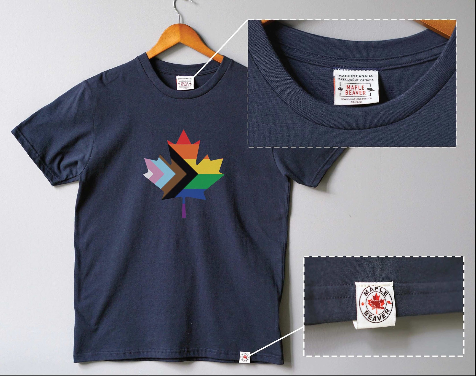 the pride tshirt in Navy colour by Maple Beaver