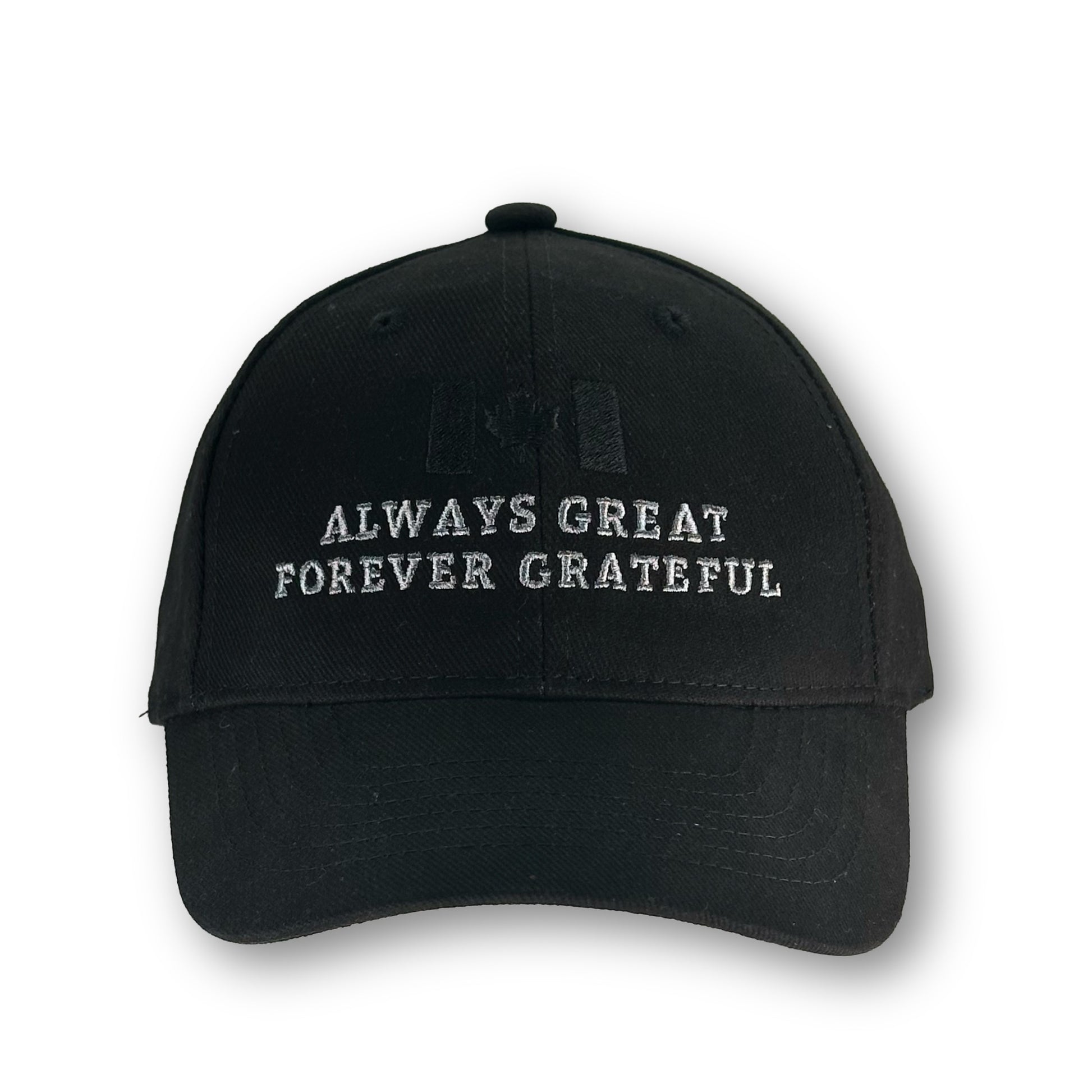 Maple Beaver the Always Great Forever Grateful Proud Canadian cap in the understated Black version