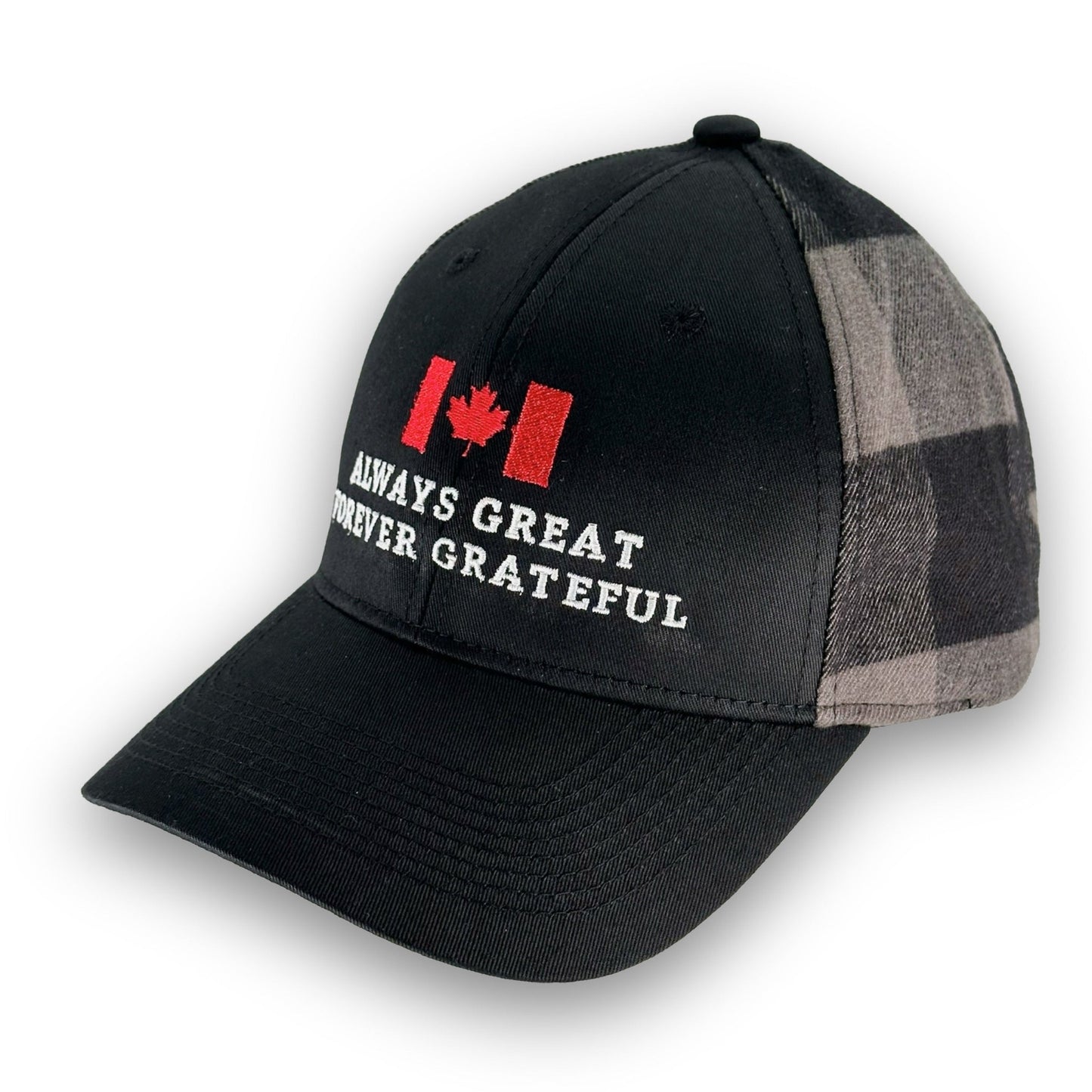The Greatness Plaid Cap – Canadian Heritage Edition | Charcoal Mist - Maple Beaver