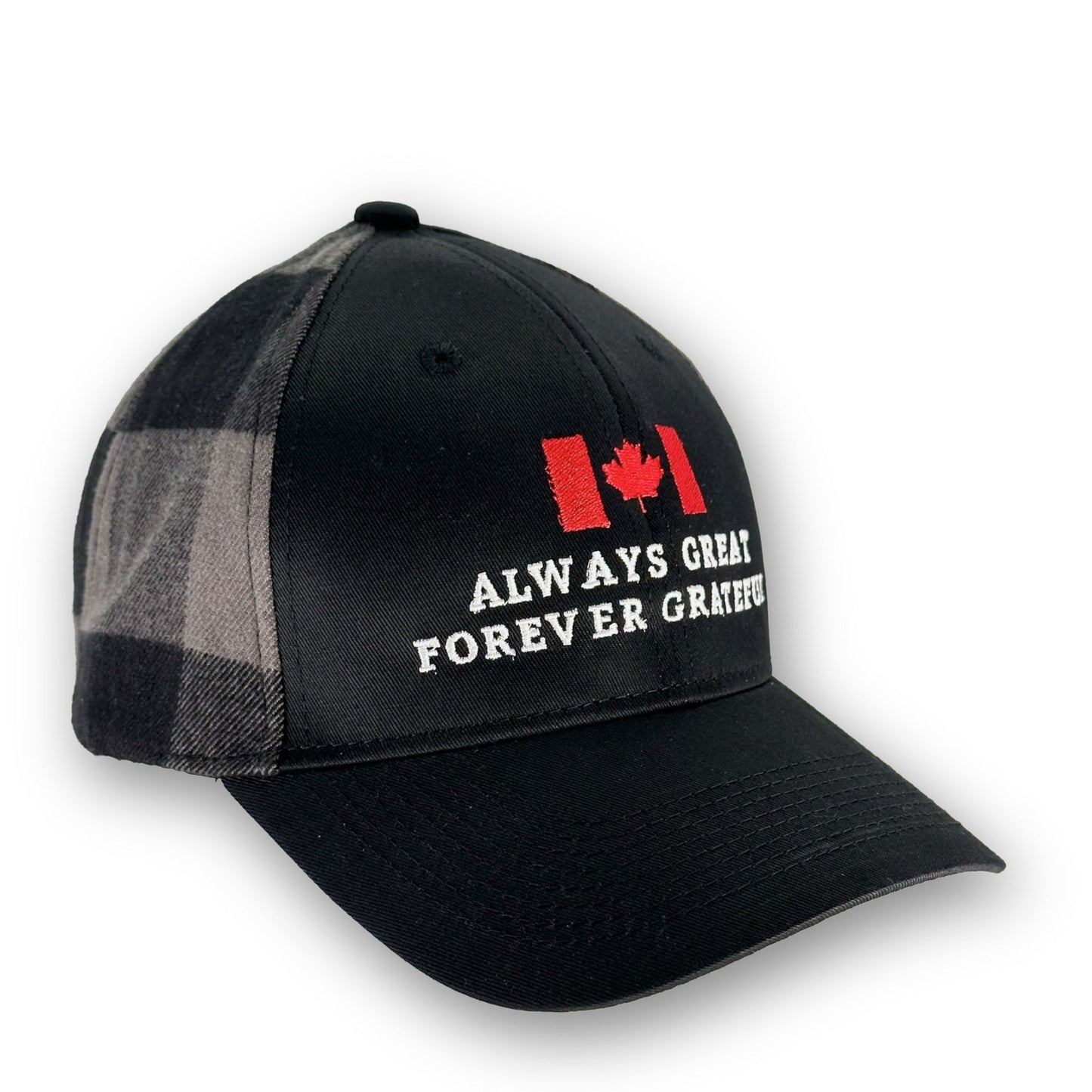 The Greatness Plaid Cap – Canadian Heritage Edition | Charcoal Mist - Maple Beaver
