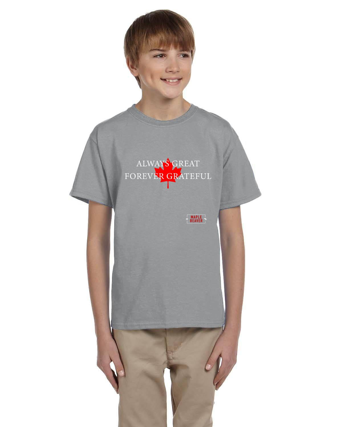 The Maple Beaver Grateful Canadian Tee (Kids) – Live Greatness, Wear Gratitude - Maple Beaver