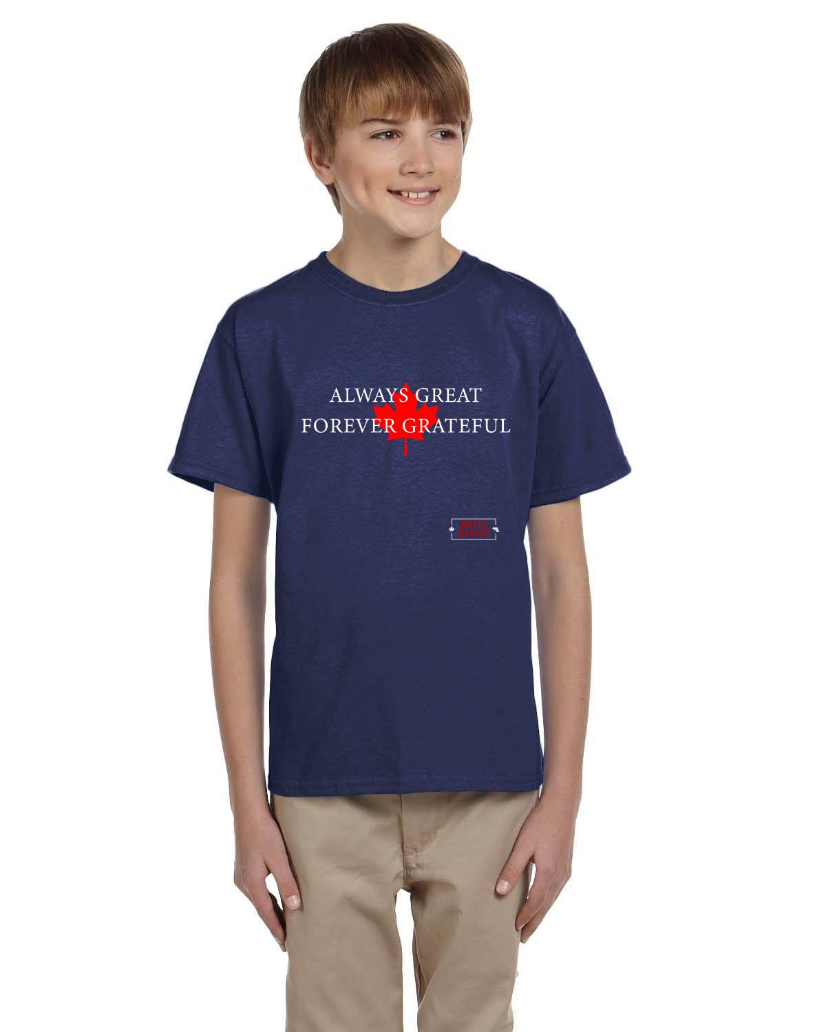 The Maple Beaver Grateful Canadian Tee (Kids) – Live Greatness, Wear Gratitude - Maple Beaver