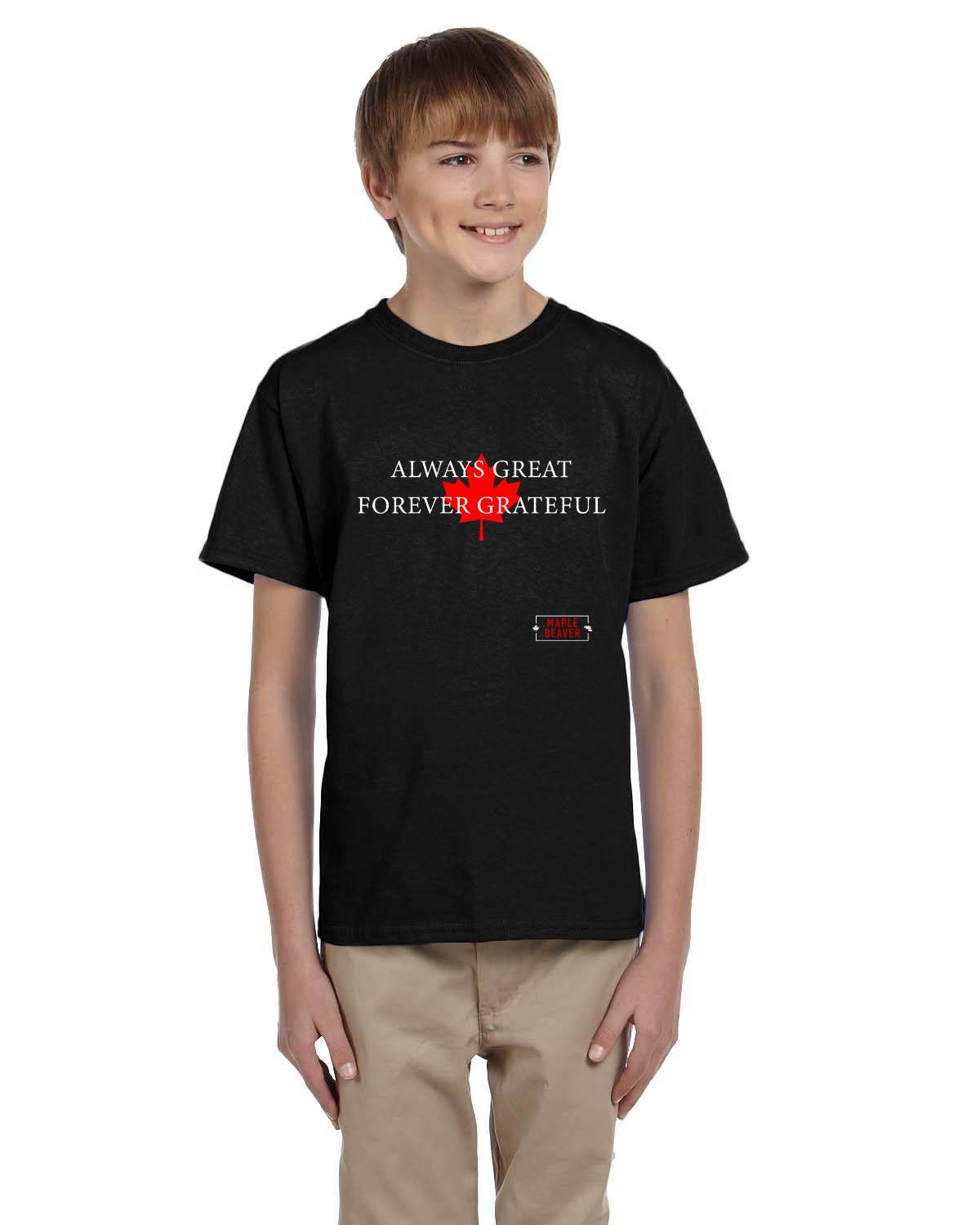 The Maple Beaver Grateful Canadian Tee (Kids) – Live Greatness, Wear Gratitude - Maple Beaver