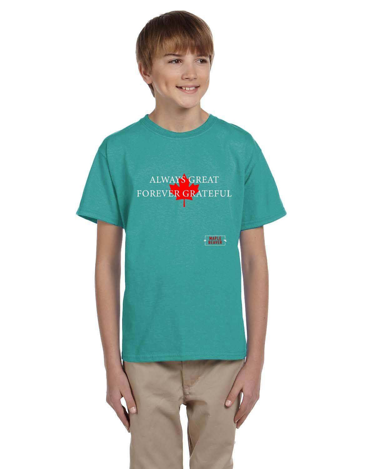 The Maple Beaver Grateful Canadian Tee (Kids) – Live Greatness, Wear Gratitude - Maple Beaver