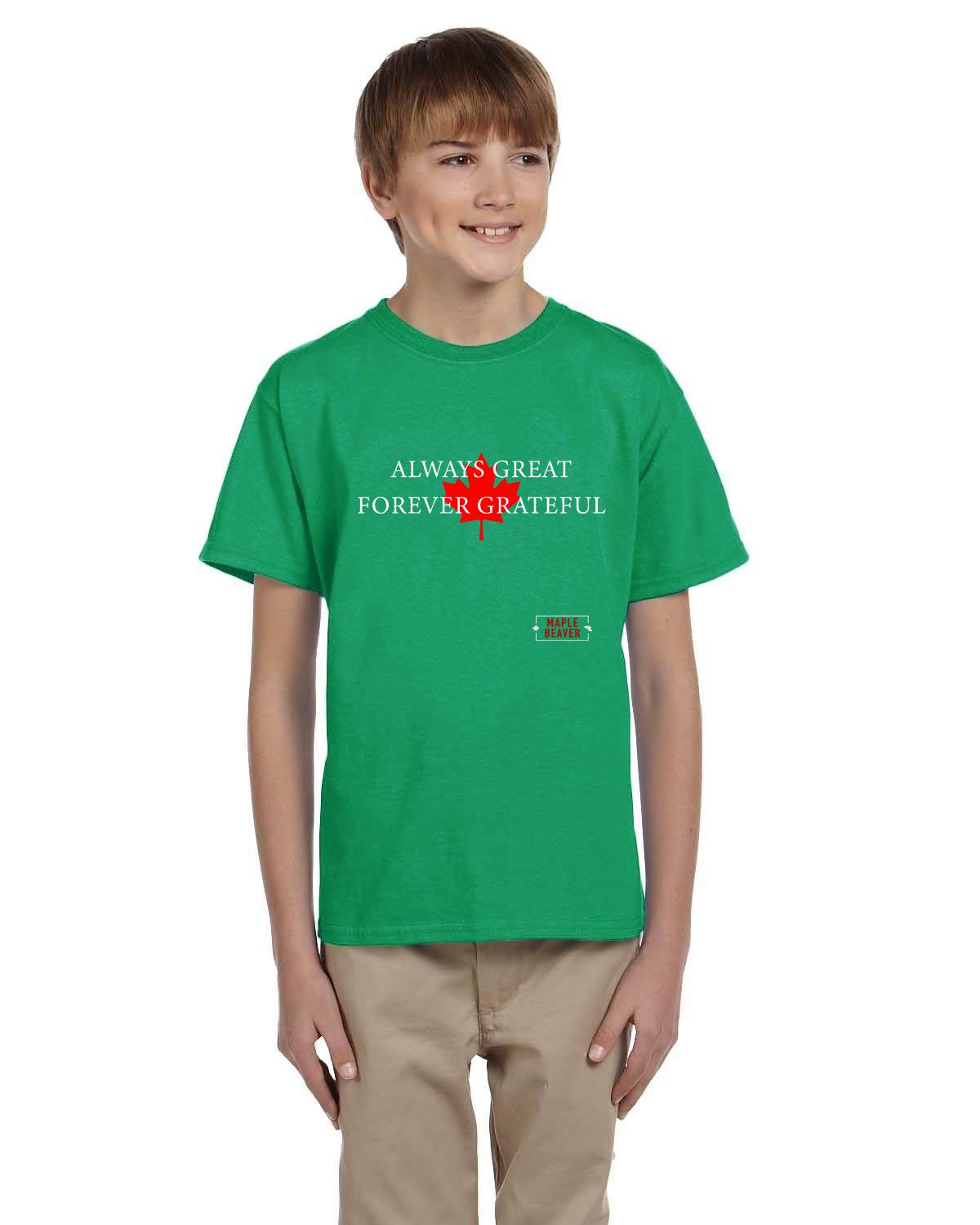 The Maple Beaver Grateful Canadian Tee (Kids) – Live Greatness, Wear Gratitude - Maple Beaver