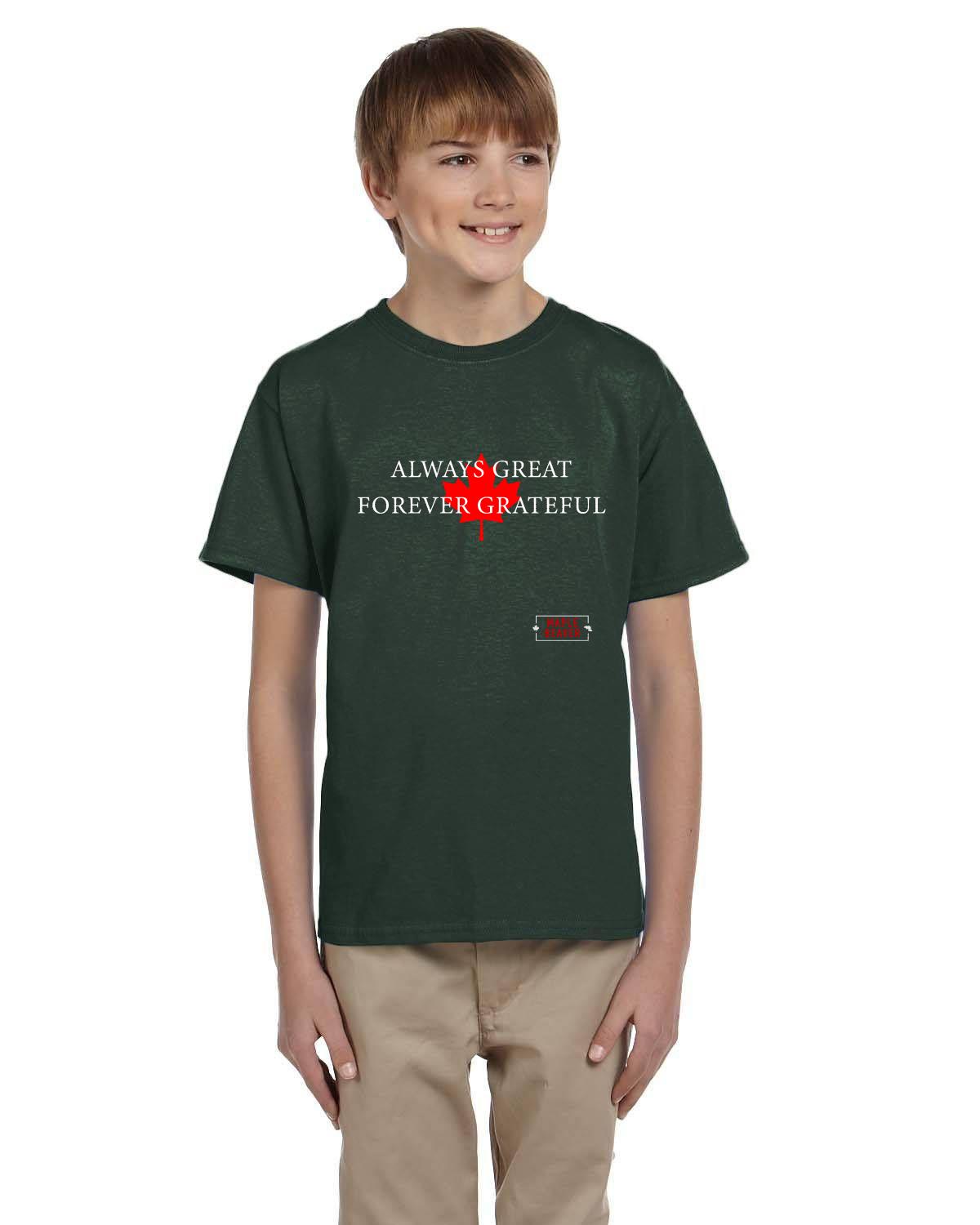 The Maple Beaver Grateful Canadian Tee (Kids) – Live Greatness, Wear Gratitude - Maple Beaver