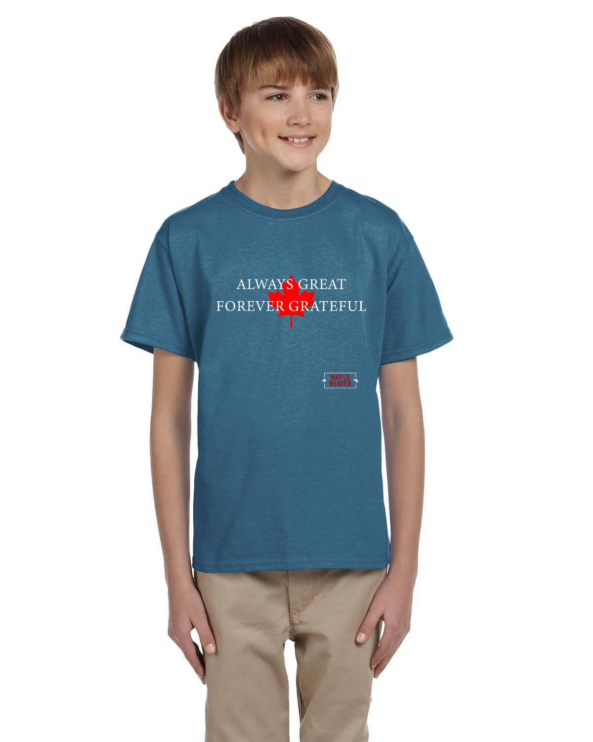 The Maple Beaver Grateful Canadian Tee (Kids) – Live Greatness, Wear Gratitude - Maple Beaver