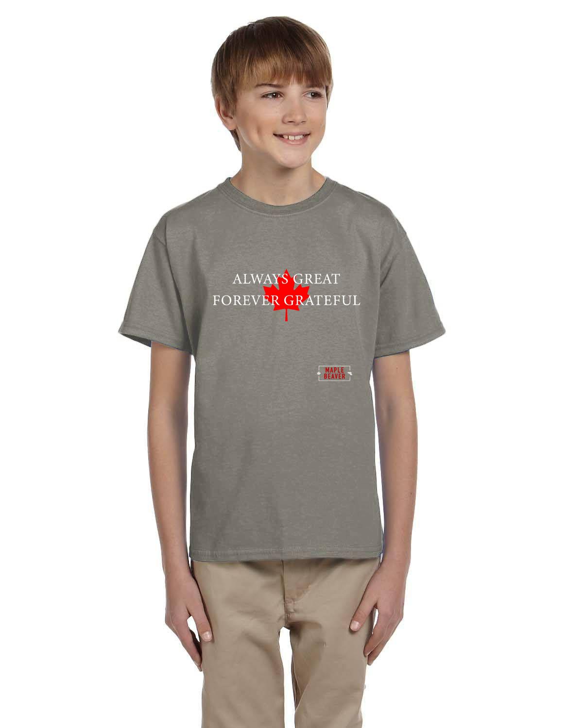 The Maple Beaver Grateful Canadian Tee (Kids) – Live Greatness, Wear Gratitude - Maple Beaver