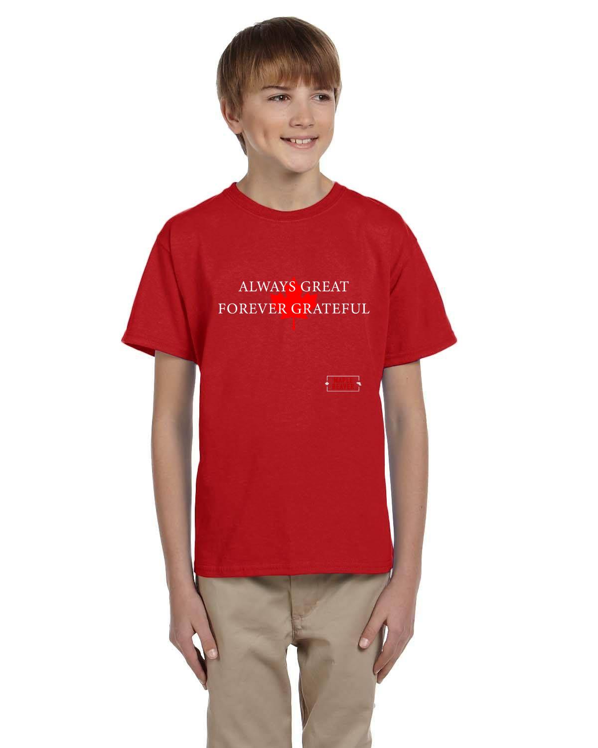 The Maple Beaver Grateful Canadian Tee (Kids) – Live Greatness, Wear Gratitude - Maple Beaver