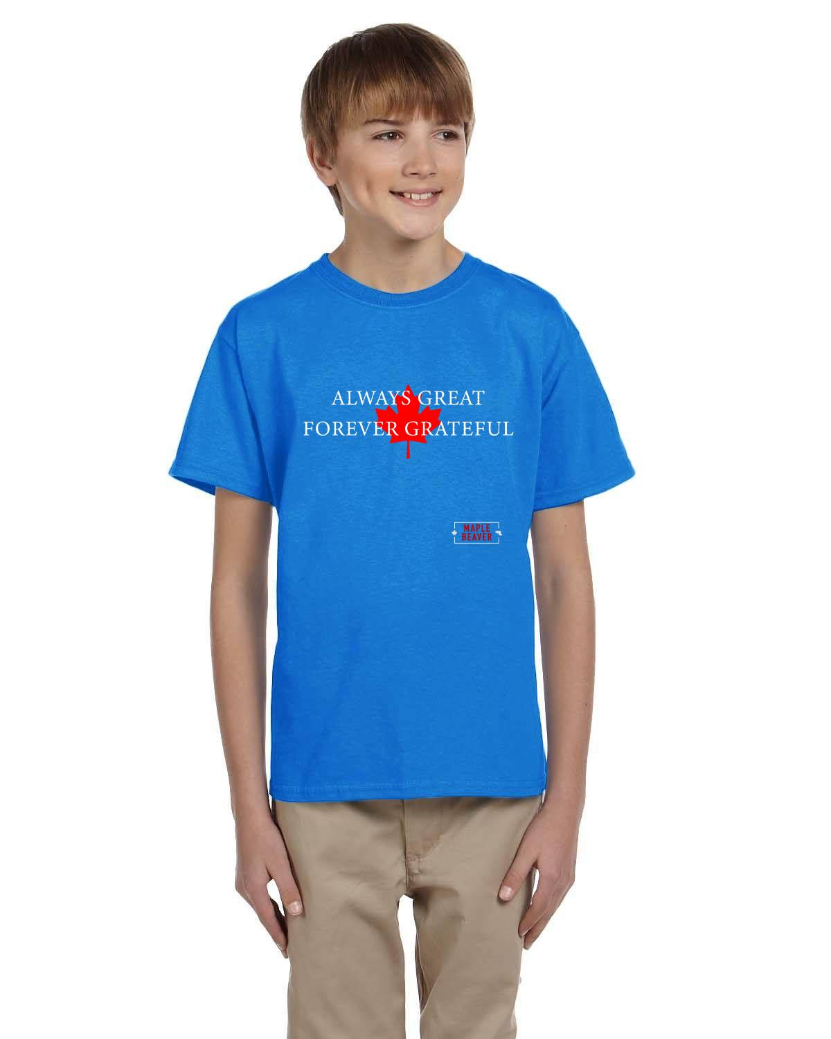 The Maple Beaver Grateful Canadian Tee (Kids) – Live Greatness, Wear Gratitude - Maple Beaver