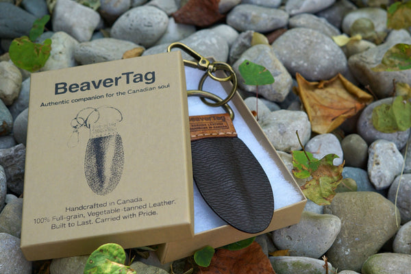 The BeaverTag in its eco-friendly packaging is on of the best canadian souvenirs or canadian items as gifts 