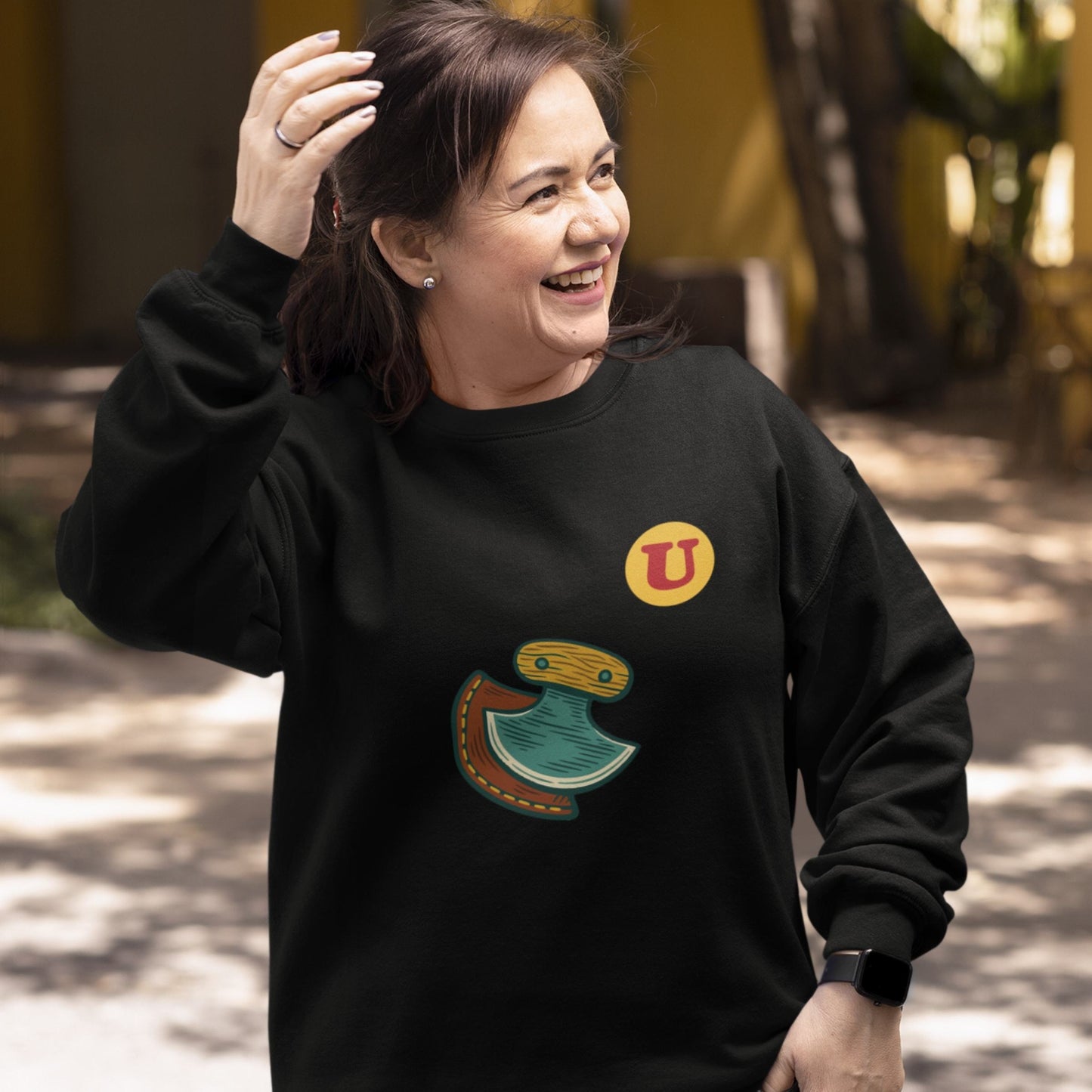 Organic Cotton Canadian Made sweatshirt with Ulu knife