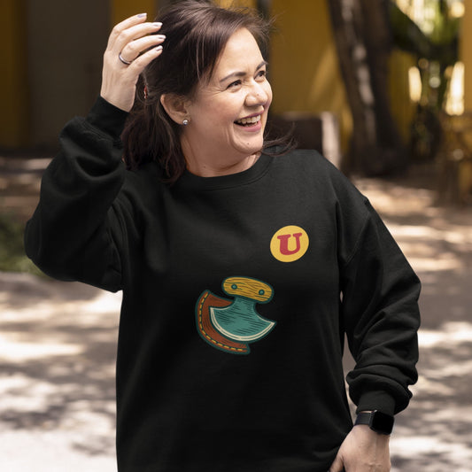 Organic Cotton Canadian Made sweatshirt with Ulu knife