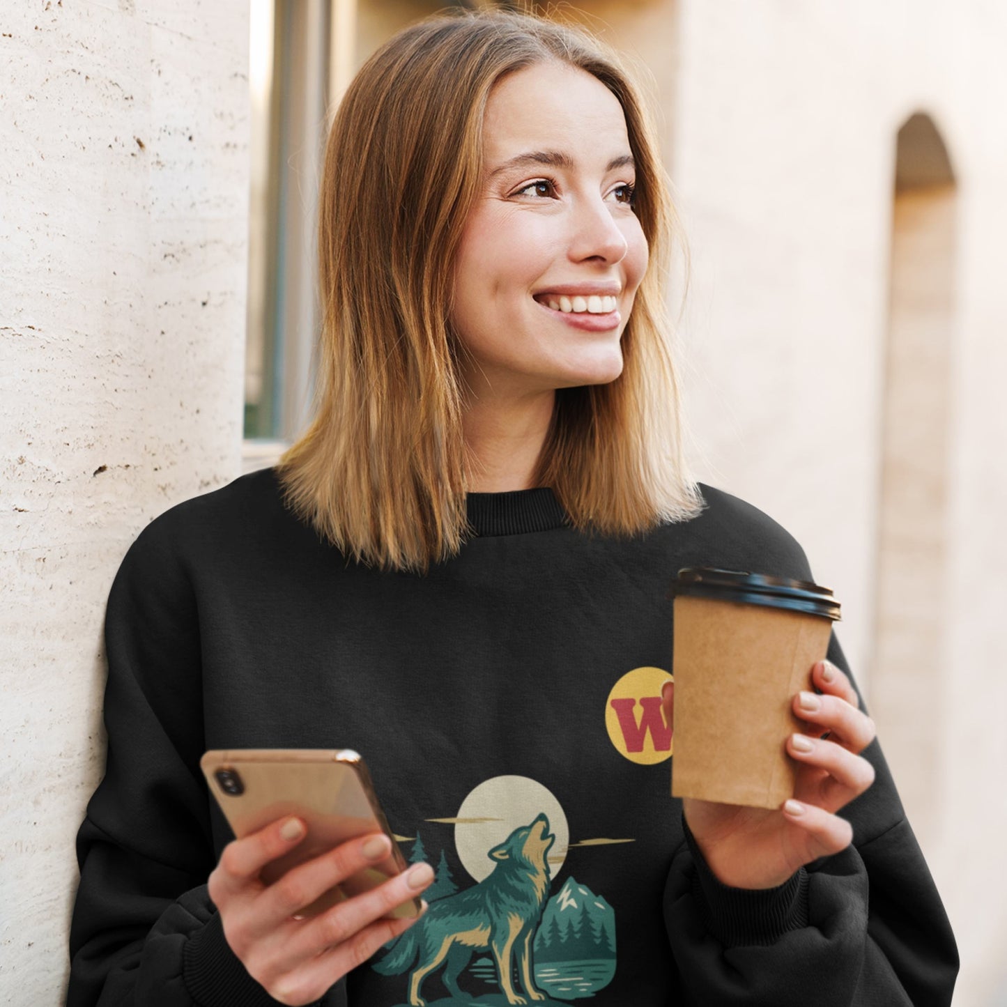 Wolf  Sweatshirt | Organic Cotton, Made in Canada | Canadian ABC collection