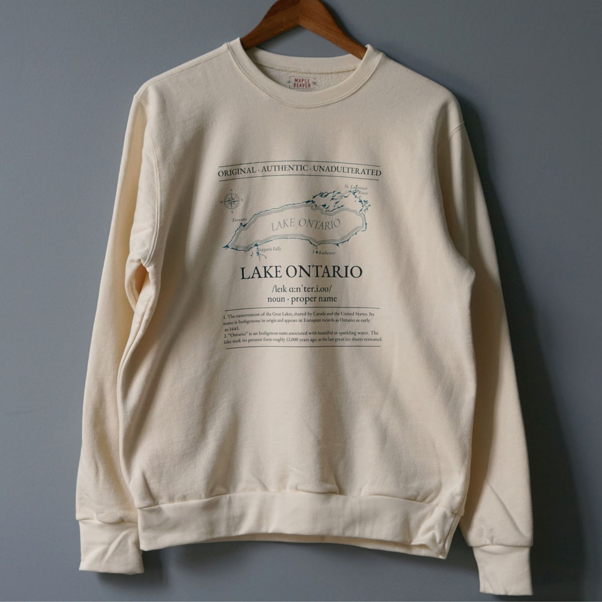 Lake Ontario Sweatshirt | Made in Canada | 100% Organic Cotton