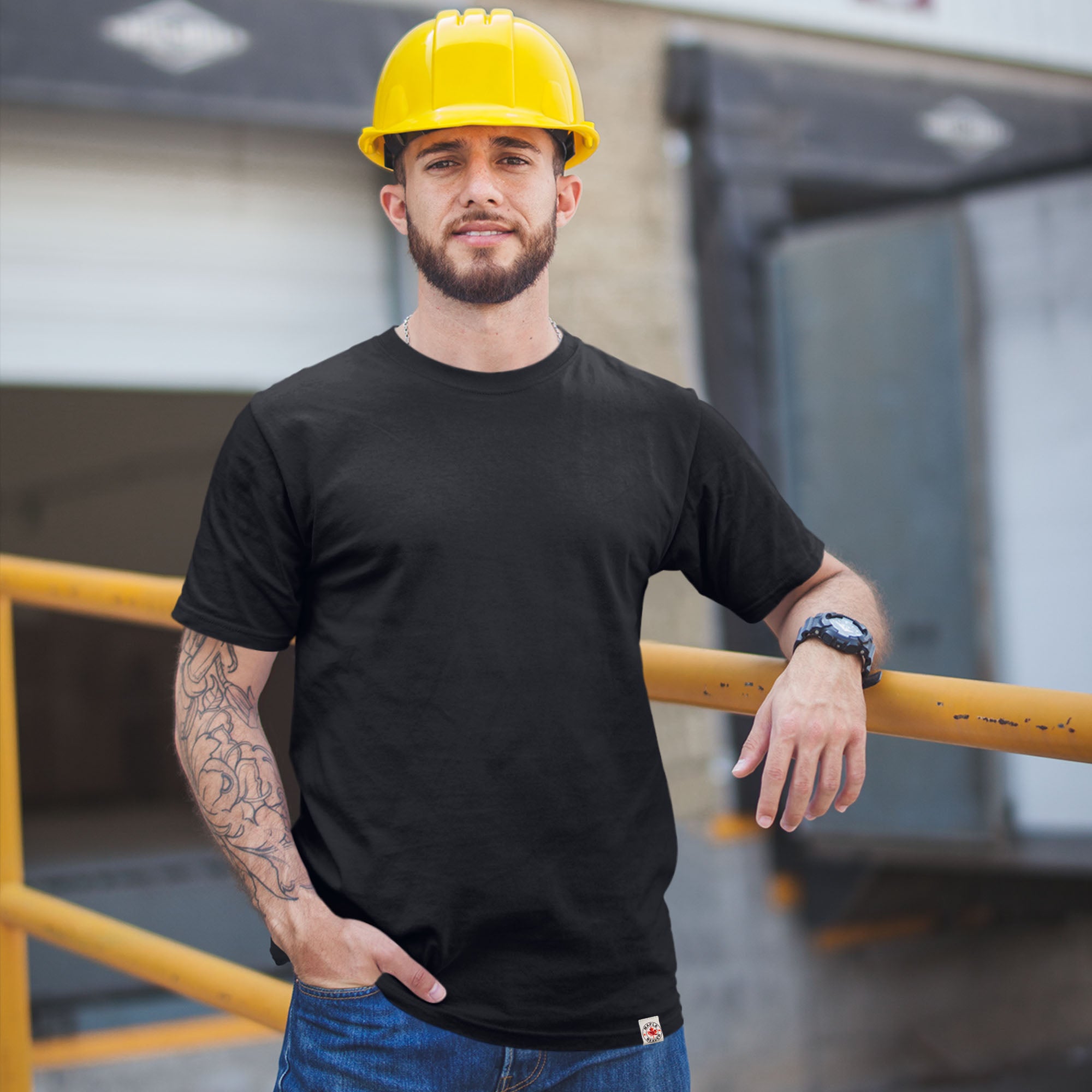 Black Organic Cotton T Shirt Made in Canada | Minimalist Tee