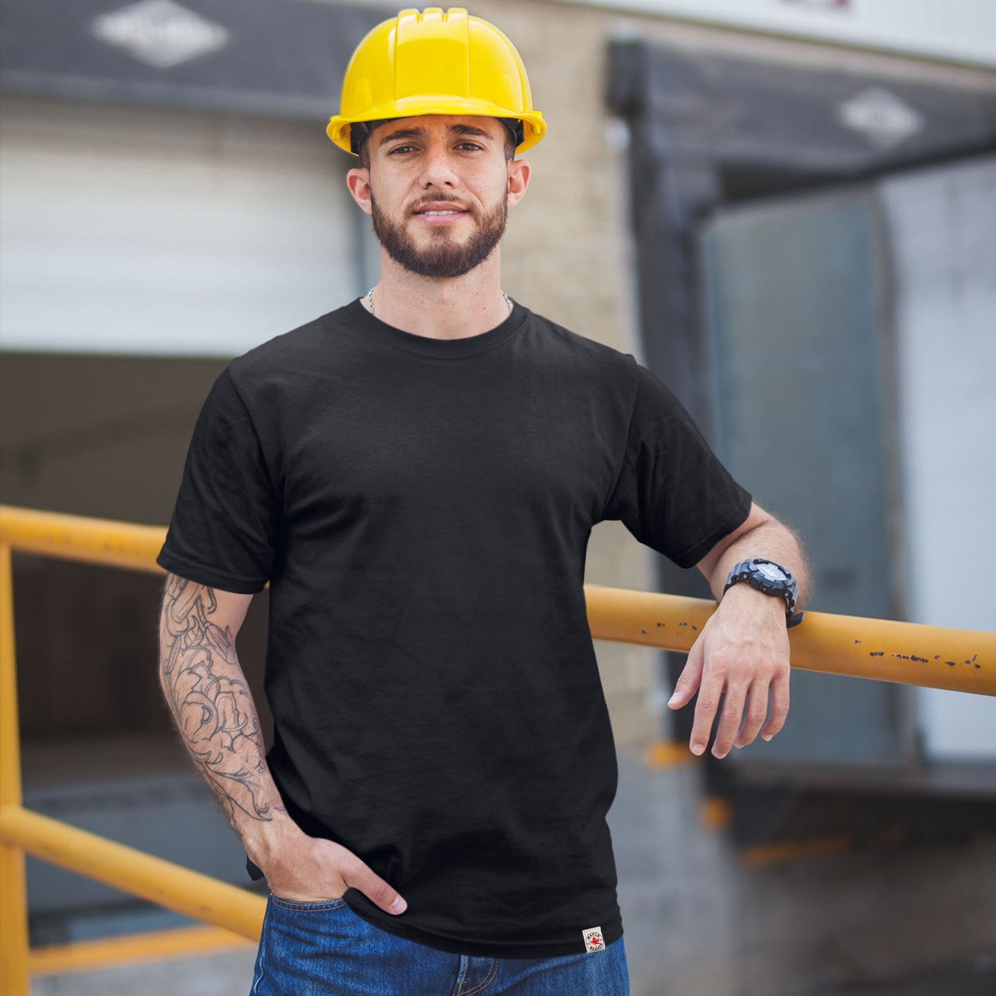 Black Organic Cotton T Shirt – Minimalist Fit Made in Canada