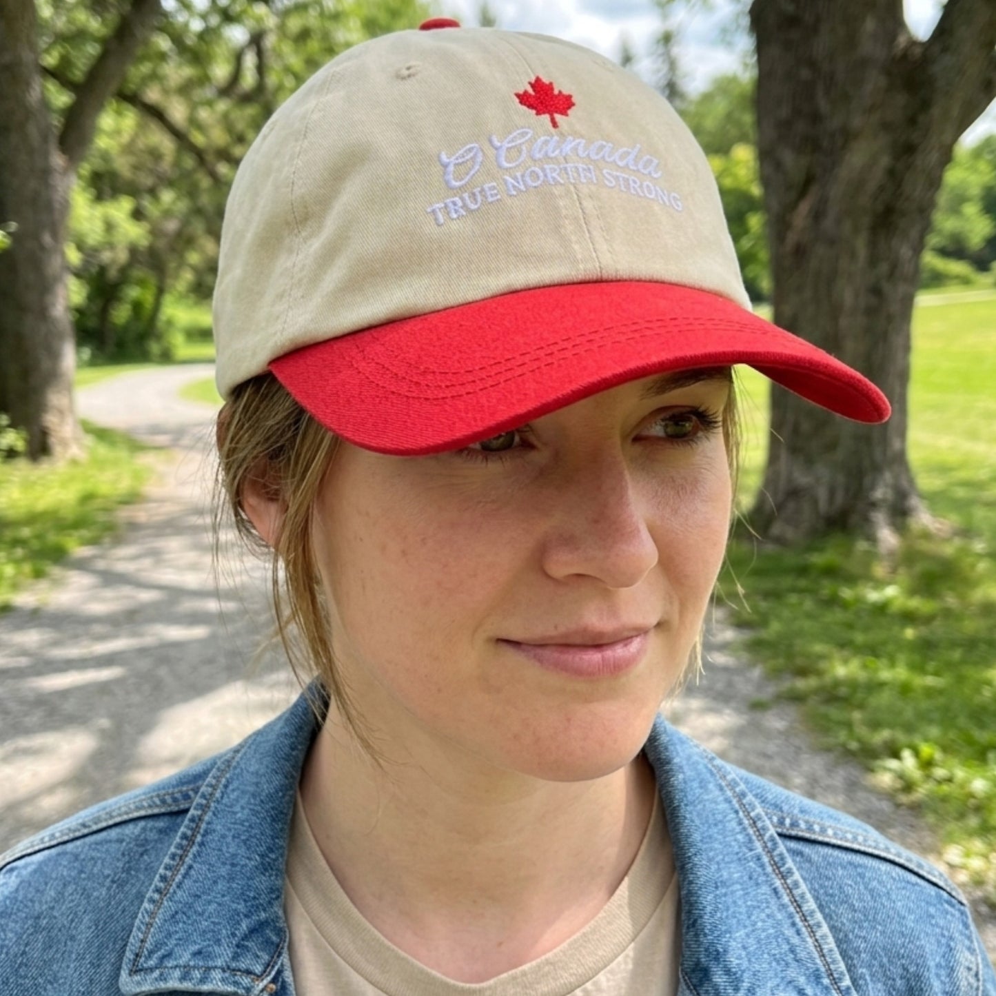 O Canada True North Strong Hat Made in Canada (Beige)