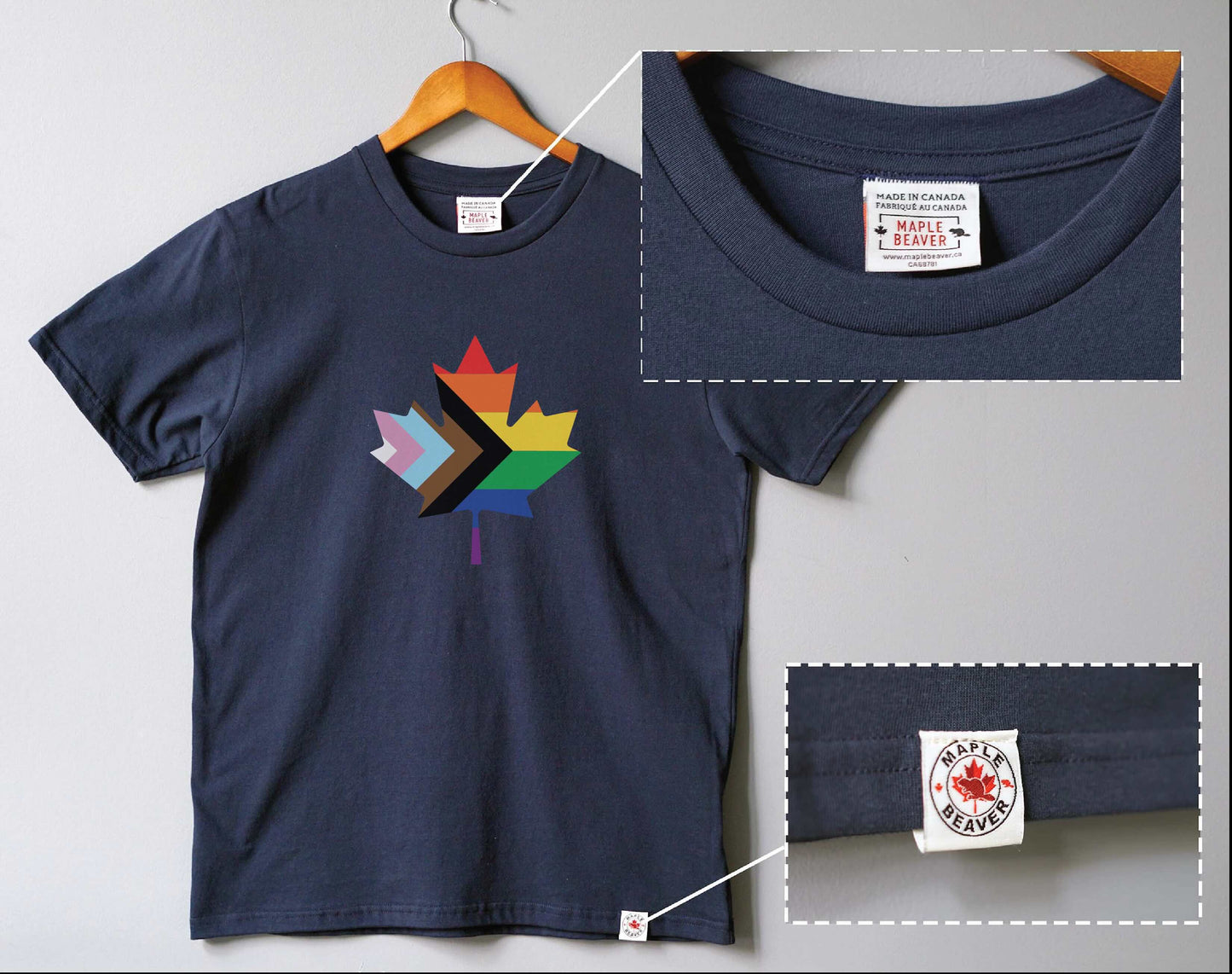 The Progress Pride T-Shirt- Made in Canada with 100% Organic Cotton