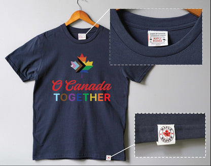 O Canada Together Pride T-Shirt- Made in Canada with 100% Organic Cotton