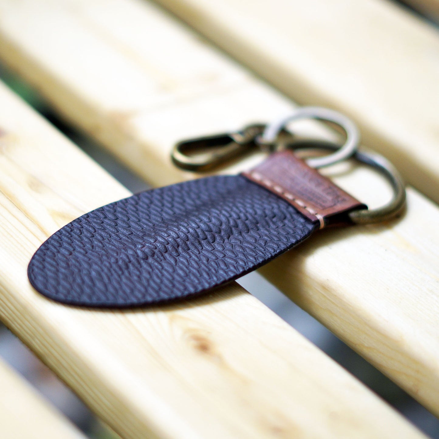 closeup of the BeaverTag showing the texture which closely resembles a real beaver's tail