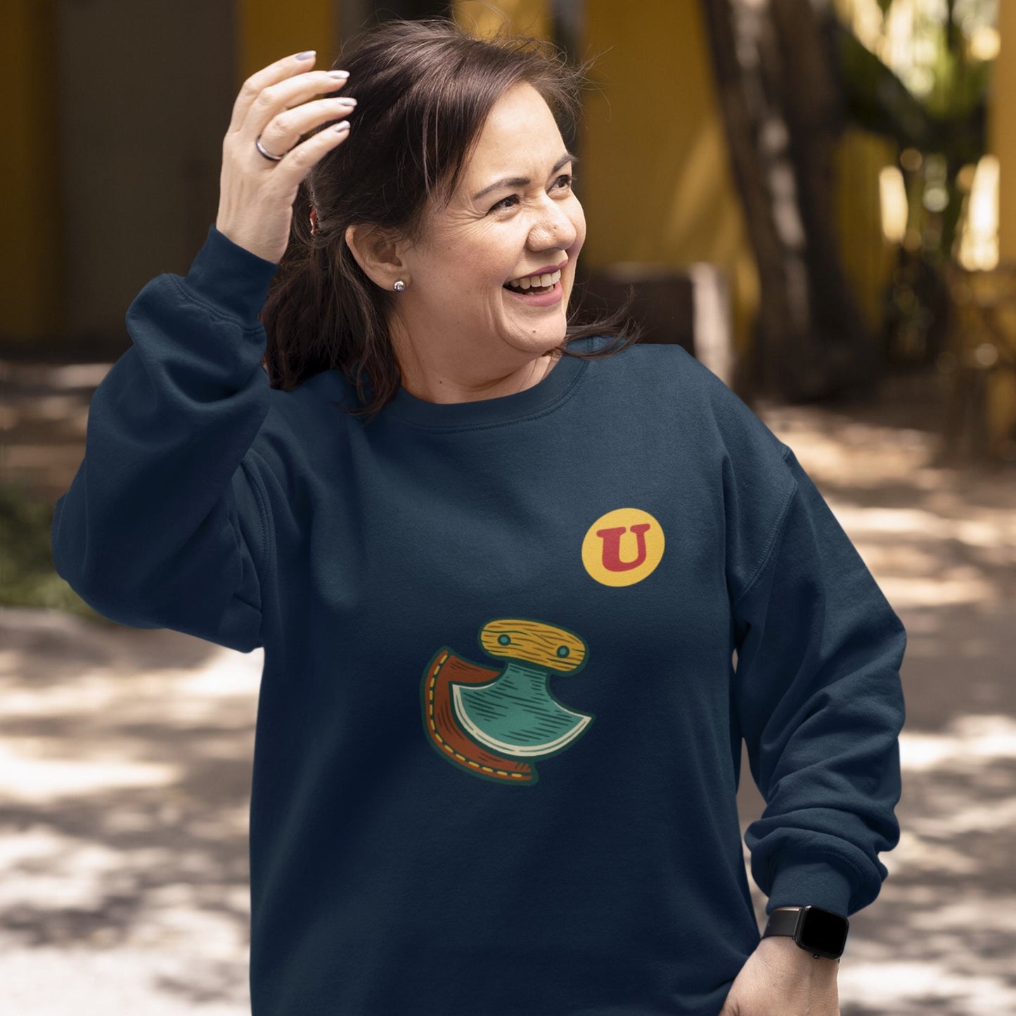 Organic Cotton Canadian Made sweatshirt with Ulu knife