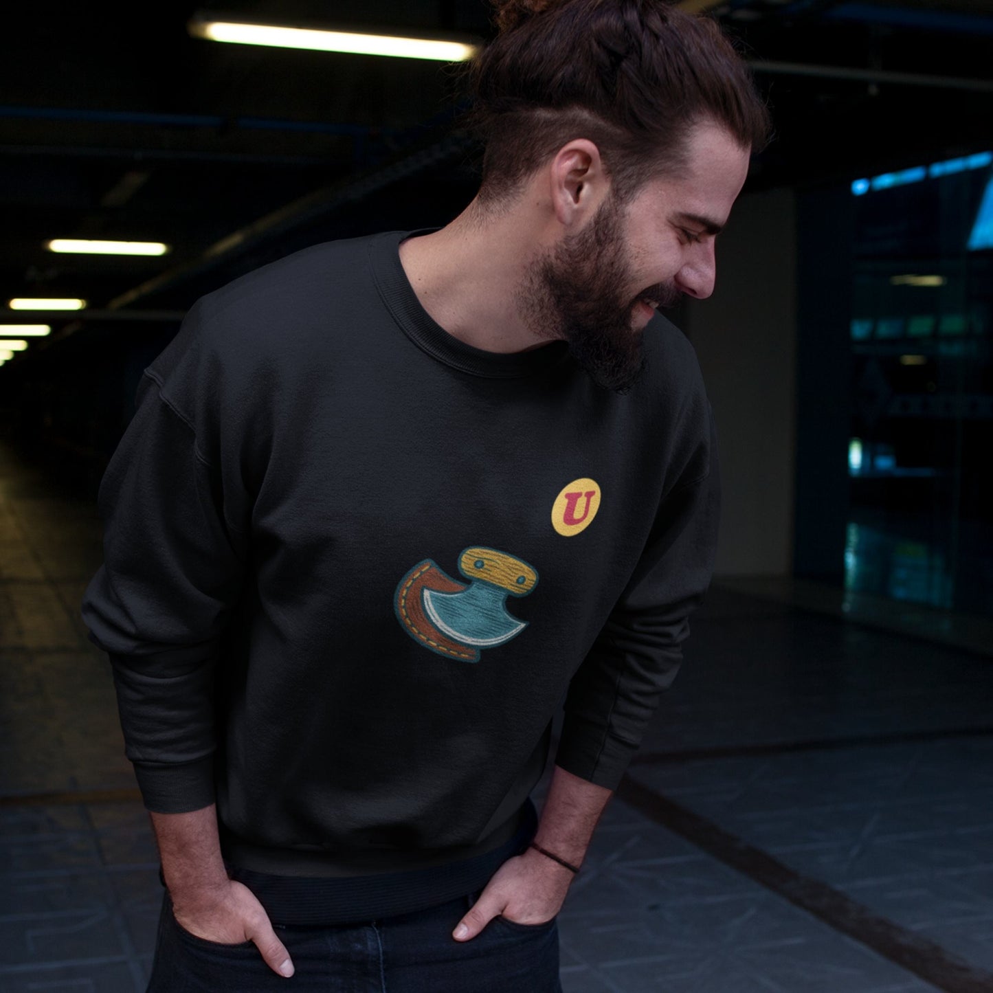 Organic Cotton Canadian Made sweatshirt with Ulu knife