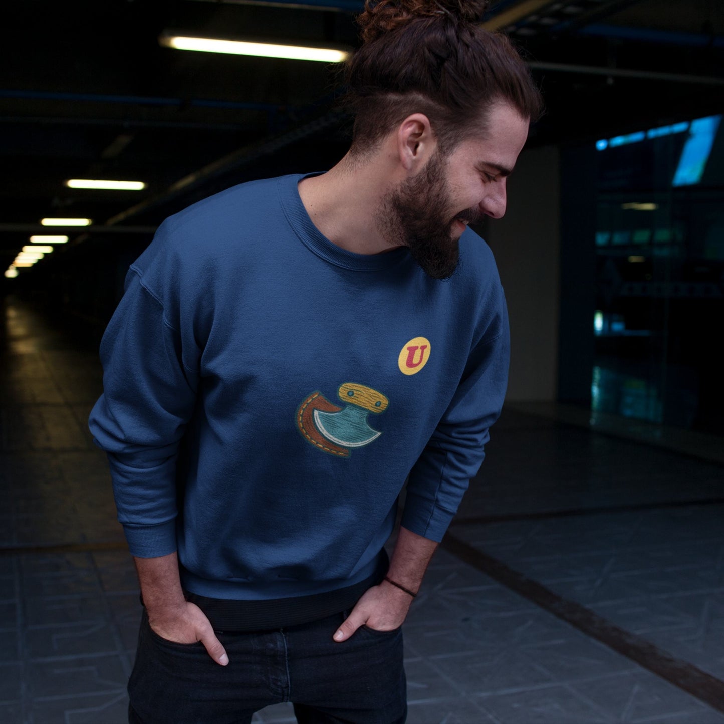 Organic Cotton Canadian Made sweatshirt with Ulu knife