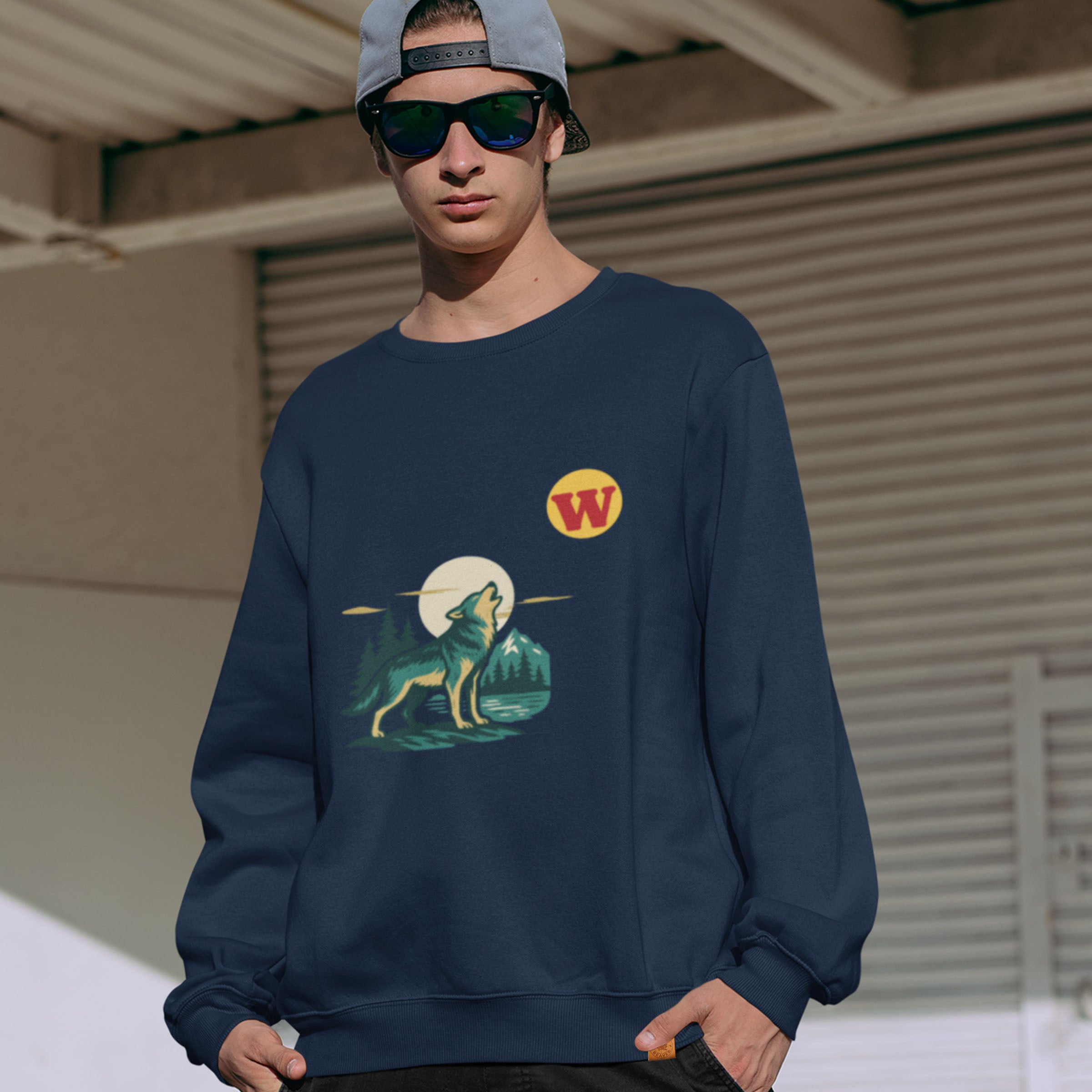 Wolf Sweatshirt Made in Canada | Organic Cotton | Canadian ABC
