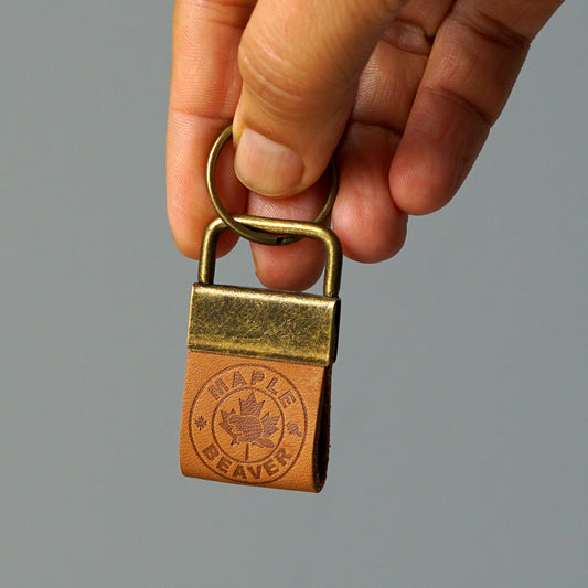 Maple Beaver Compact Leather Key Fob