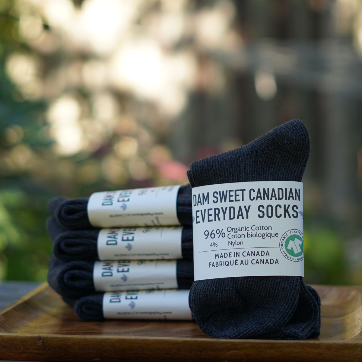 Dam Sweet Canadian Everyday Socks | 96% Organic Cotton | Made in Canada - Charcoal