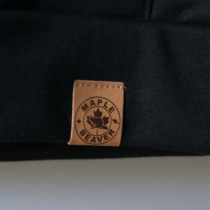 The Canadian Icons: Maple & Beaver Organic Cotton Hoodie | Black