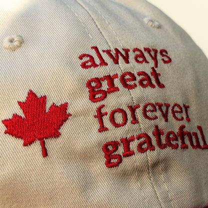 Always Great Forever Grateful™ Organic Cotton Dad Hat - Beige