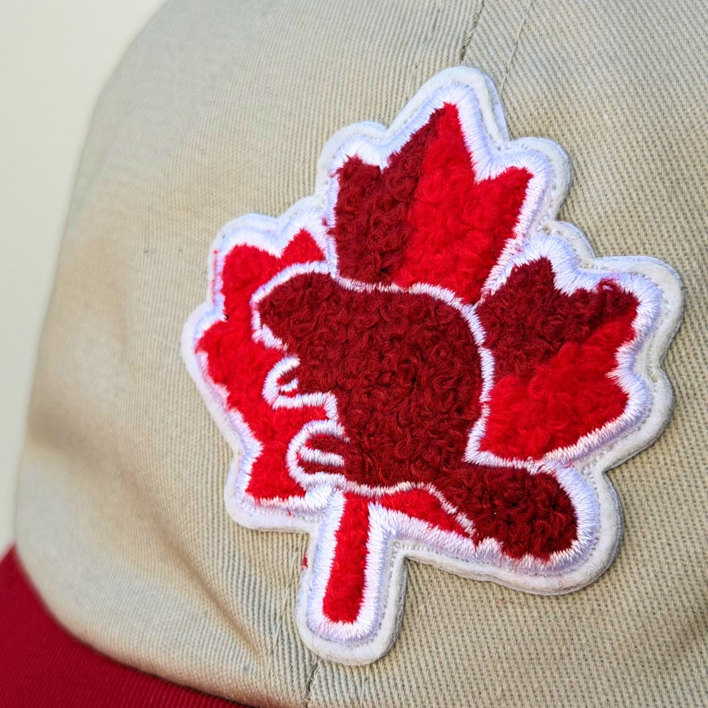 Maple and Beaver Canadian Icons Organic Cotton Dad Hat - Beige