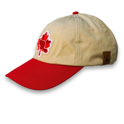 Maple and Beaver Canadian Icons Organic Cotton Dad Hat - Beige