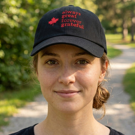 Always Great Forever Grateful™ Organic Cotton Dad Hat - Black subtle