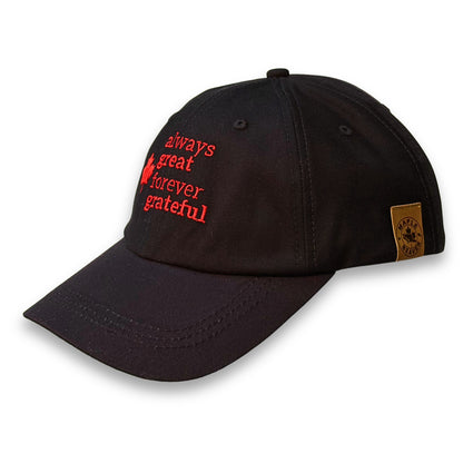 Always Great Forever Grateful™ Organic Cotton Dad Hat - Black subtle
