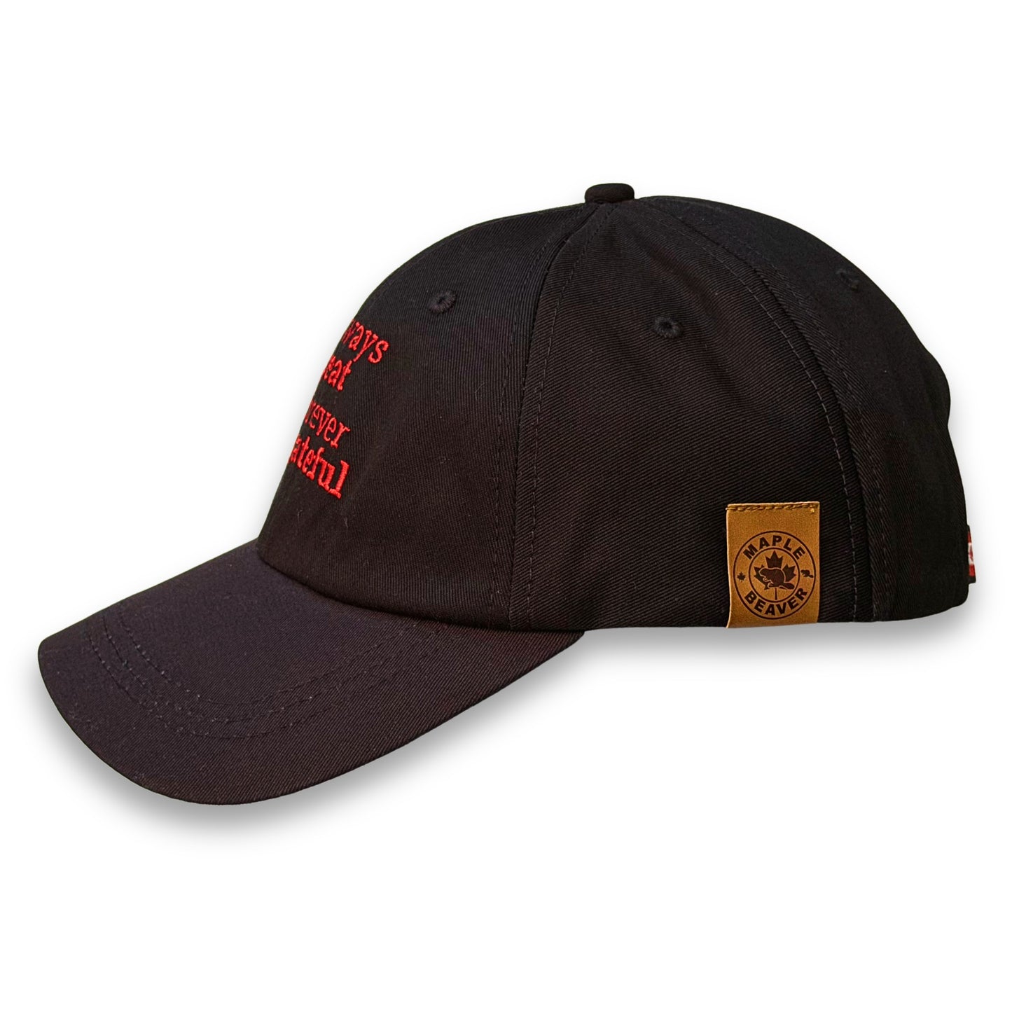 Always Great Forever Grateful™ Organic Cotton Dad Hat - Black subtle