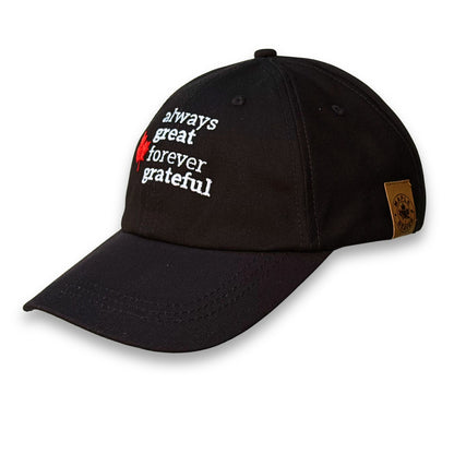 Always Great Forever Grateful™ Organic Cotton Dad Hat - Black