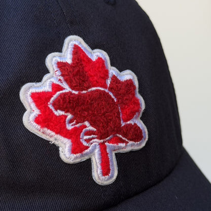 Maple and Beaver Canadian Icons Organic Cotton Dad Hat - Black