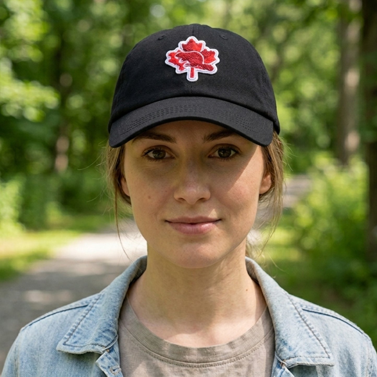 Maple and Beaver Canadian Icons Organic Cotton Dad Hat - Black