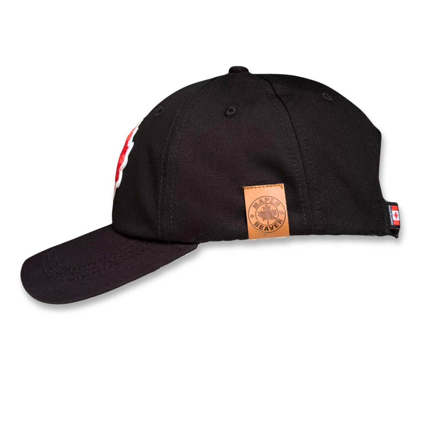 Maple and Beaver Canadian Icons Organic Cotton Dad Hat - Black