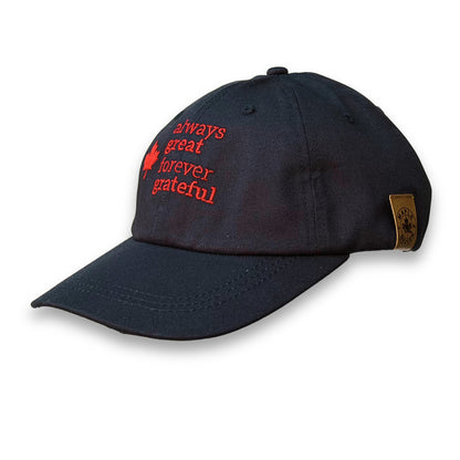 Always Great Forever Grateful™ Organic Cotton Dad Hat - Navy subtle
