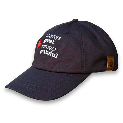 Always Great Forever Grateful™ Organic Cotton Dad Hat - Navy