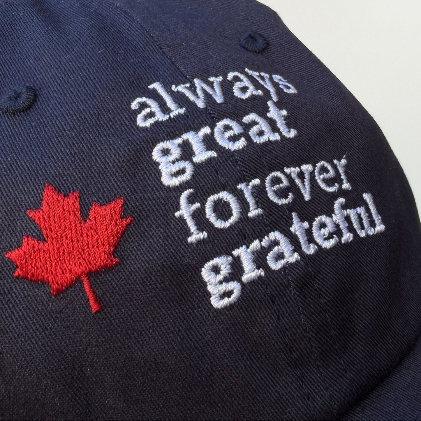 Always Great Forever Grateful™ Organic Cotton Dad Hat - Black