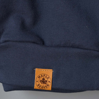 The Canadian Icons: Maple & Beaver | Organic Cotton Sweatshirt | Navy