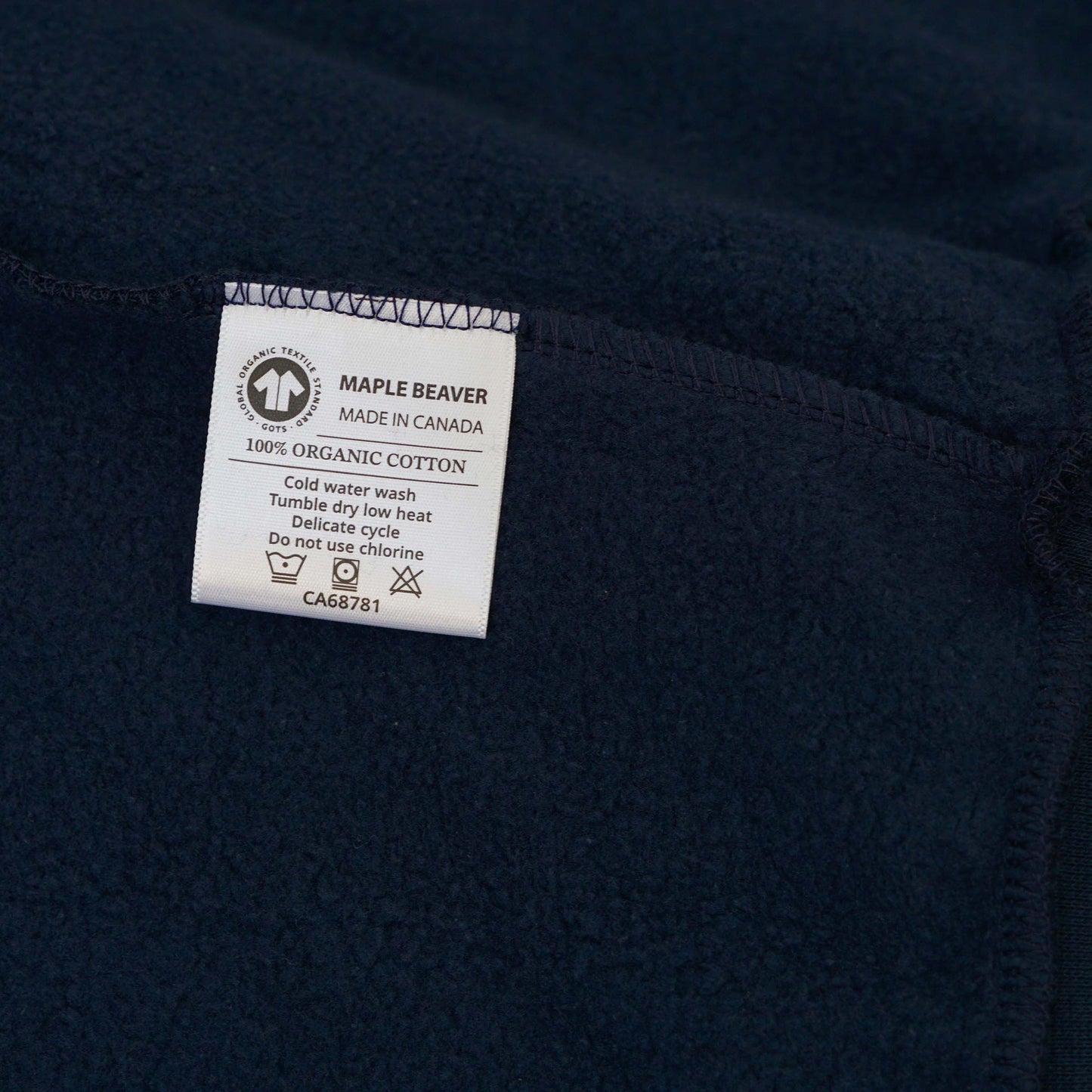 The Canadian Icons: Maple & Beaver | Organic Cotton Sweatshirt | Navy