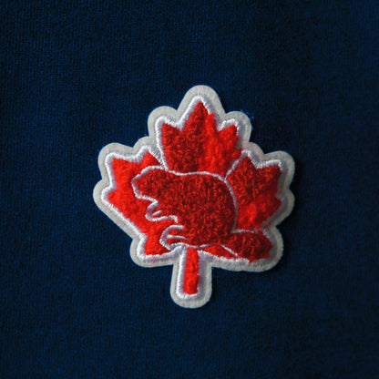 The Canadian Icons: Maple & Beaver | Organic Cotton Sweatshirt | Navy