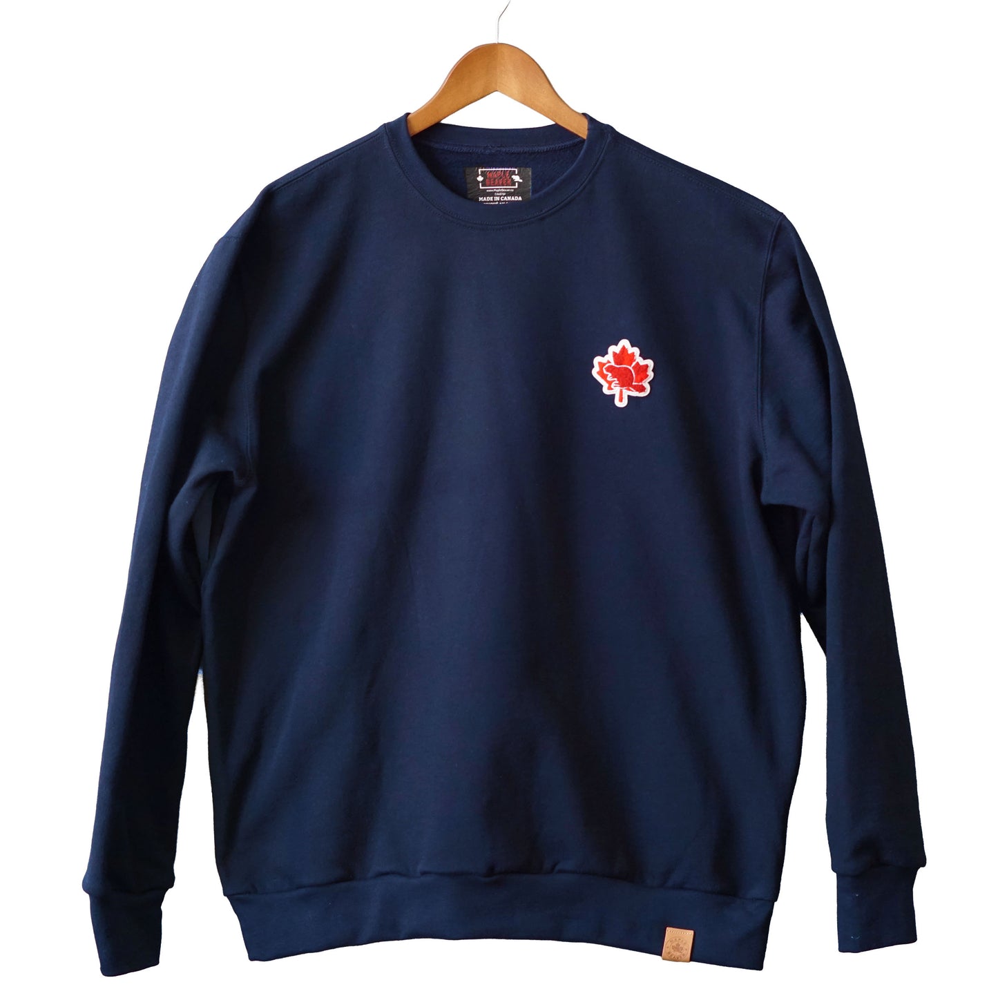 The Canadian Icons: Maple & Beaver | Organic Cotton Sweatshirt | Navy